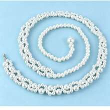 Plus Size Elegant Pearl Waist Chain, Suitable For Evening Gowns, Gifts For Friends And Family, Weddings, Parties - White - View 2