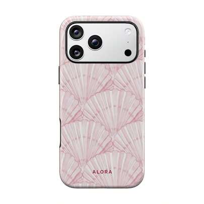 Alora Scallop Shell Seashell Fan Pink Coastal Coquette Phone Case 1PC Watercolo…