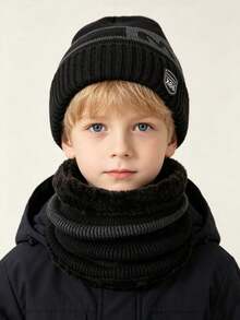 Children's Hat Set - Autumn/Winter Boys Wool Hat Set - Multicolor - View 5