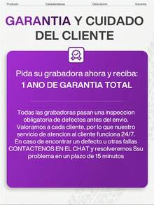 La cámara montada en el vehículo cuenta con una pantalla LCD TFT de 4 pulgadas, resolución de alta definición de 1080P, grabación de visión nocturna automática de 360 ​​grados, admite varios idiomas y admite hasta 32 GB de memoria expandible. - negro - Ver 8