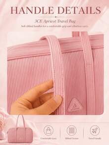 3CE Apricot Travel Bag, Non-Deformable, Hand-Carried Or Shoulder-Carried, Smooth Zipper Closure, Large Capacity Storage, Daily Makeup Storage - Apricot - View 7