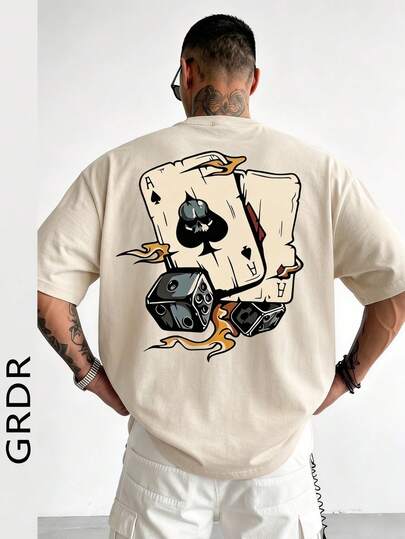 GRDR 男士时尚印花宽松短袖T恤 | 精致设计 | 夏季必备 | 百搭易配 | 展现你的风格