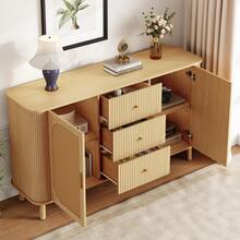 Modern Sideboard With Drawers - Perfect For Living Room Or Kitchen - Natural - View 7