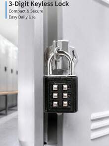 Mini Combination Lock, Portable 3-Digit Resettable Combination Lock, Multi-Function Zinc Alloy Luggage Lock For School, Gym, Classroom, Games, Travel, Backpack, Anti-Theft Lock With Key, Mini Gym Student Dorm Locker Backpack Luggage Drawer Zipper Combination Lock, Outdoor Waterproof Padlock, School Gym Locker, Sports Locker, Fence, Toolbox, Door, Box, Storage Cabinet, Home Essential, Back To School Essential - Multicolor - View 2