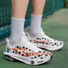 1 Pair Men's Sporty Graffiti Print Running Shoes - White Black - View 9