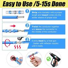 2boxes Heat Shrinkable Solder Sleeves | Thickening Solder Ring Shrinkable Tube, Wire Crimp Butt Terminals Connectors With Box, For Cable Management - 2 Boxes (100 Pcs) - View 6