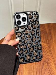 Glitter Gold Leopard Print Phone Case, Y2K Animal Spotted Pattern Shockproof Protective Shell, Raised Camera Frame Protection Compatible With Apple 18 18pro 18promax 17 17pro 17promax 17 16 15 14 13 12 11promax Air And Series - Multicolor - View 6