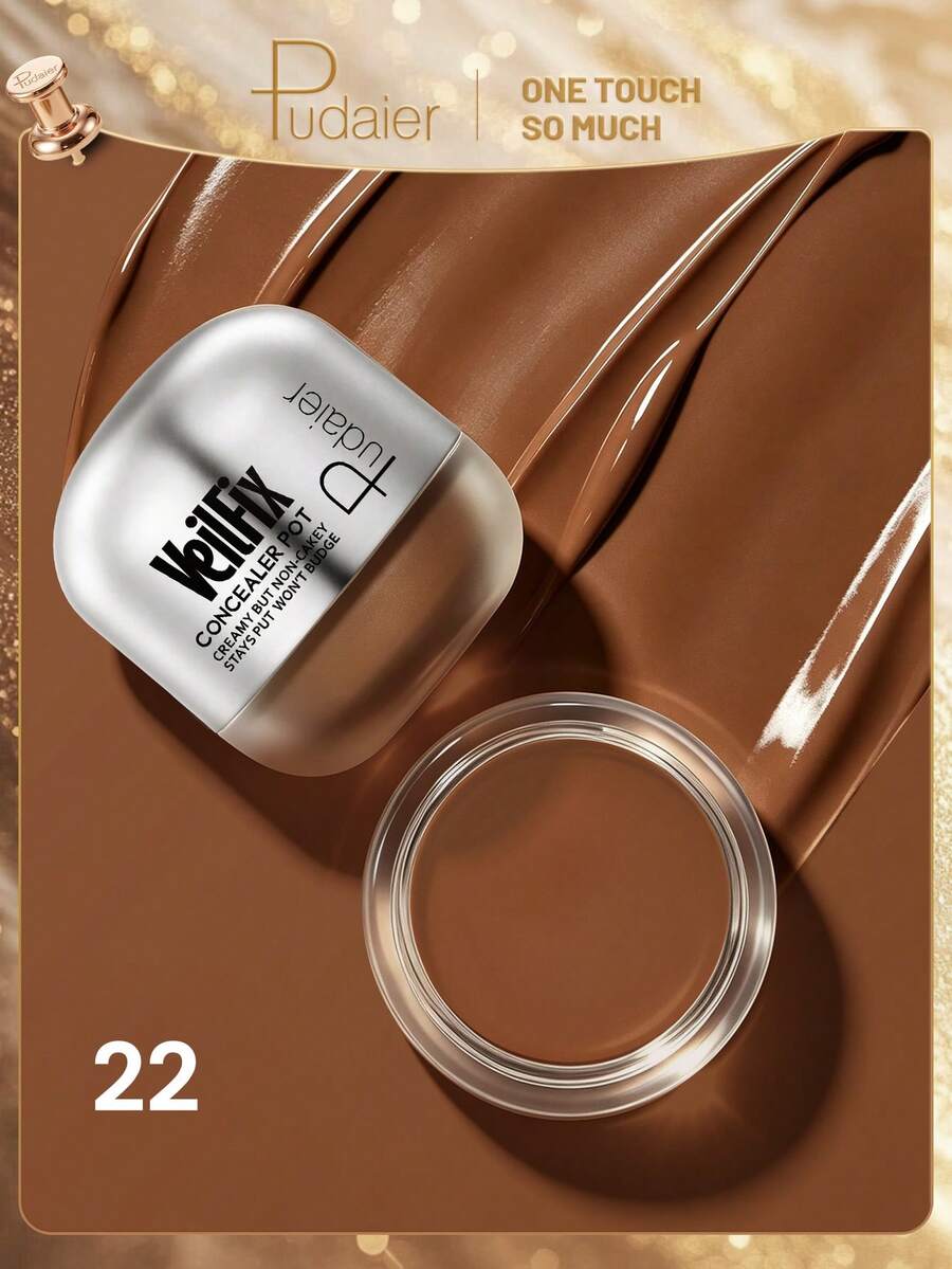 Pudaier High Coverage Concealer With Precision Makeup Brush - Full Coverage Foundation Cream, Suitable For Dark Circles, Acne Scars And Blemishes - Creamy Texture, Smooth Application - Includes Precision Makeup Brush - Perfect Makeup Essential And Gift For Women - #twenty Two - View 1