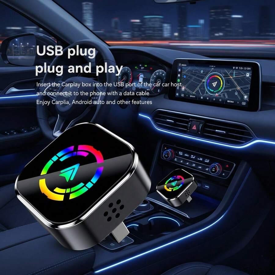 Smart Car Wireless CarPlay Transmitter Connection Box - No Modification Needed, Wired To Wireless In Seconds, Smooth Screen Mirroring, Convenient Driving GPS