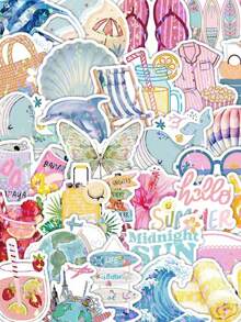50 Pieces Summer Holiday Seasonal Sticker For Kids Holiday Sticker Teacher Assortment Party Favor For A Whole Year Christmas Easter Halloween Independence Day Valentine Spring Summer Fall Winter - 1 Set - View 6