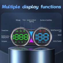 YNF GPS HUD Head-Up Display Car Speedometer, Smart Digital Speedometer KMH/MPH Switchable, Windshield Projection Real-Time Vehicle Speed, Driving Direction, Time, Trip Distance, Overspeed Alarm, Multi-Color Display, Plug And Play Type-C USB Universal Car Accessory - G27 - View 3