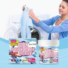 JUE FISH 100g Laundry Detergent Powder, Household Clothing Cleaning Stain & Odor Removal, Long-Lasting Fragrance, Gentle Care For Clothes, Fresh & Clean, Effective Sterilization & Mite Removal, Suitable For Men & Women - Powdery - View 5