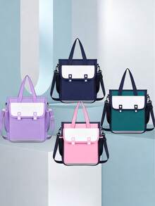 4pcs/1pc Practical Learning Tote Bag With Adjustable Shoulder Strap, Large Capacity Tote Bag, Suitable For Adults, Sporty Crossbody Backpack, Minimalist Desktop Storage Bag, School Stationery Bag, Waterproof Fabric Document Organizer Storage Bag, Multi-Functional Crossbody Bag - Multiple Styles - View 6