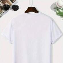Camicia a maniche corte stampata in stile coreano minimalista, vestibilità ampia e casual, adatta a persone di tutte le età e a varie occasioni, unisex. - Bianco - Visualizzare 2