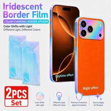 Iridescent Chameleon Phone Frame Stickers, Color-Changing Holographic Edge Protector Film, Scratch-Resistant No-Residue Side Sticker, Compatible With IPhone 17 Pro Max, 16 Pro Max, 16 Plus, 15 Pro Max, 14, 13 Pro Max - Multicolor - View 25