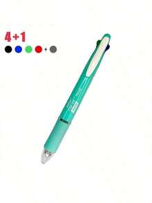 Clickable Multi-Color Ballpoint Pen, 4-In-1 Multifunctional Writing Pen, Stationery, Student Supplies - 4-color Ballpoint Pen + 1 Pencil Lead - View 5