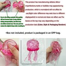 1 pieza Juguete antiestrés de medusa transparente con tema submarino de rebote lento, TPR elástico suave y transparente para alivio del estrés, decoración de escritorio, mini gadget de relajación para oficina, regalo para fans de conciertos, accesorio a juego para escritorio con fotocarta - Multicolor - Ver 12