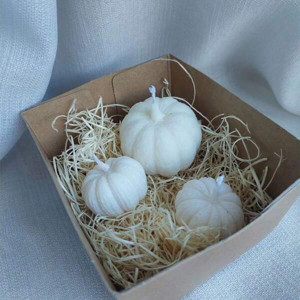 3 piezas/Set Moldes de silicona con forma de calabaza grande, mediana y pequeña - Moldes para hacer velas perfumadas de calabaza de forma artesanal, decoración para fiestas de Halloween, decoración del hogar, regalo de arte, moldes de resina para adornos de yeso
