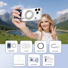 COMITOK MOCA MagSafe Phone Camera Handle For IPhone 17, Detachable Multifunctional Remote Control, Wireless Camera Control, Ergonomic Design Stand, Adjustable Zoom/Exposure, Lightweight Keychain Design, Suitable For Travel Vlog And Live Streaming - View 12