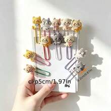 3pcs/6pcs/12pcs Klip Kertas Kucing Kartun Lucu, Berbagai Pembatas Buku Dekoratif Gambar Kucing Menggemaskan, Peniti Kantor, Alat Tulis Belajar, Dekorasi Bahan, Hadiah Kembali ke Sekolah - Kucing lucu - View 8
