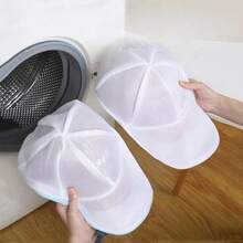 2pcs Baseball Cap Washing Bag Machine Washable Anti-Deformation Protective Laundry Mesh Storage Organizer Cage Basket For Sports Hat Clothing Travel - View 2