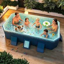 No Inflation Required Kids Swimming Pool, No Installation Bath Pool, Large Family Outdoor Swimming Pool For Home Use - A - View 1