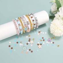 1000pcs DIY Faux Pearl Bracelet Making Kit, Including Daisy Charms, Acrylic Gold Letters And Alloy Charms, Heart Gold Beads, Pastoral Style Women's Jewelry Making Material Pack - A - View 7