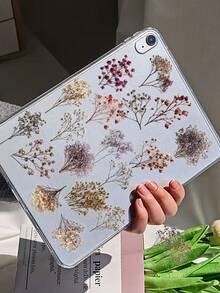 50pcs Vintage Dried Flower Transparent PET Creative Graffiti Stickers For Luggage, Water Bottle, Skateboard And More - A - View 6