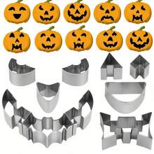 12pcs Stainless Steel Halloween Pumpkin Carving Set, Cookie Cutter, Baking Tools, Pumpkin Lantern DIY Carving Tool Kit - Silver - View 7