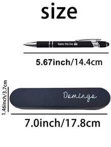 1/5/10/20pcs Personalized Engraved Ballpoint Pens, Customized Name Metal Signature Pens, Luxury Writing Pens, Business Office Gifts, Teacher Appreciation Gifts, Graduation And Back To School Stationery, Elegant Customized Gifts For Students, Colleagues, Wedding Guests - Pen + Pen Case - View 3