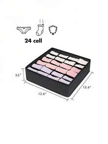 Caja de almacenamiento de ropa interior, caja de almacenamiento con divisor para ropa interior y calzoncillos - Negro - Ver 9