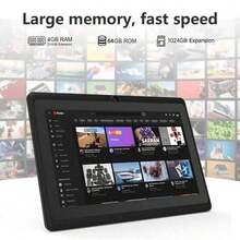 Children'S 7-Inch Tablet Computers, Children'S Tablet Computers And Wi-Fi 4GB RAM, 64GB Roma, Dual Cameras, Parental Control, Jpa Preinstallate For Children'S Education, Games, Tablets And Holiday Gifts For Taking Care Of Children - Black - View 4