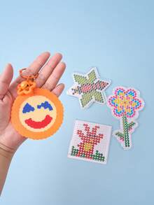 Set Papan Manik-Manik Perler 11 Buah, Papan Berlubang Plastik Transparan 5mm, Seri Hewan Lucu, Termasuk 11 Kartu Warna-warni, Manik-Manik Buatan Tangan DIY, Hadiah untuk Sahabat, Hadiah DIY - MultiWarna - View 3
