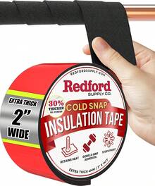 Redford Supply Co. 2 Inch X 14 Ft Pipe Insulation, Outdoor Pipe Insulation Wrap For Winter Freeze Protection, Water Line Freeze Protection Foam - ColorA - View 1