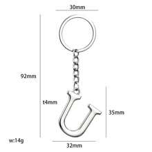 Minimalist Metal Alphabet Keychain, 1 Pc A-Z Initial Pendant, Stylish Bag Charm & Key Ring, Personalized Bag Charm, Gift For Friends & Lovers - Silver - View 17