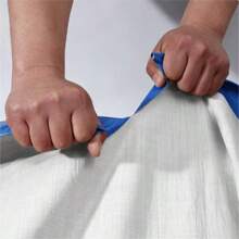 Lona impermeable gruesa azul & roja, resistente a desgarros y a los rayos UV, de PE con ojales de metal reforzados, cubierta para todo clima para camión/camping/piscina/barco/sitio de construcción - A - Ver 4