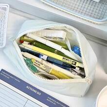 1pc Large Capacity Multi-Function Storage Bag Student Stationery Pencil Case, Minimalist Solid Color Pencil Pouch, School And Office Storage Box, Soft - Compatible With Pens, Pencils, Markers - Suitable For Students, Professionals, Stationery Lovers,Back To School Season - Large Capacity Pencil Case - View 5