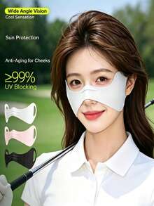 1 buah Masker Wajah Wanita Bahan Sutra Es dengan Pengait Telinga Motif Kupu-kupu, Memberikan Sensasi Sejuk dan Perlindungan Matahari untuk Pipi dan Mata, Bernapas, Cocok untuk Lari, Bersepeda, dan Olahraga Luar Ruangan - Facekini Kupu-kupu - View 3