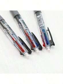 Clickable Multi-Color Ballpoint Pen, 4-In-1 Multifunctional Writing Pen, Stationery, Student Supplies - 4-color Ballpoint Pen + 1 Pencil Lead - View 3