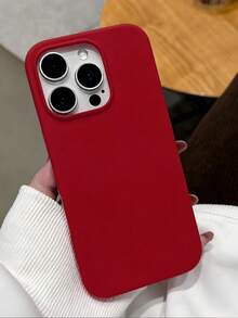 VRNOEI 新款奢華紅色手機殼，相容 iPhone 17、16、15、Pro 14 Plus 13、12、11、17 Pro Max Air Plus，防摔光滑保護殼，耐用，極簡設計，優質材質 - 紅色 - 查看 5