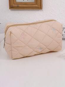 1PC Colorful Bowknot Embroidered Pattern Pencil Case, Creative Large-Capacity Stationery Storage Bag, Perfect For Back-To-School Supplies - Multicolor - View 5