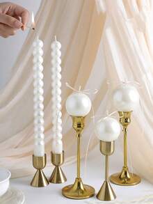 Pearl Long Candles, Pearl Gloss Smokeless Candles, New Pearl Candle Holder, Suitable For Holiday Candlelight Dinner Decoration, Wedding Venue Decoration, Birthday Party, Christmas, Halloween Holiday Party Decoration - Multiple Styles - View 5
