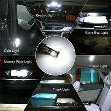 10入 T10 W5W Canbus 194 LED 4014 SMD 15 LED 燈泡 白色 無錯誤提示 汽車內裝楔形燈 頂燈 地圖燈 行李箱燈 12V - 兩面T10 - 查看 6