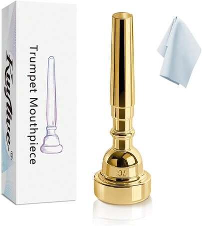Boquilla de trompeta Kuylive 7C para principiantes, accesorios de trompeta chapados en oro compatibles con Bach Conn King