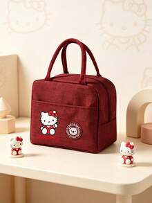 SANRIO 1PC Hello Kitty Graphic Insulated Lunch Bag, Cute Portable Bento Tote With Handle, Lightweight Reusable Lunch Carrier For Work & School , Bento Box - Multicolor - View 12