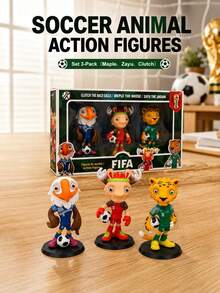 FIFA 2026 World Cup Mascot Figure, Clutch The Bald Eagle, Meple The , Zayu The Jaguar Anime Action Figure, Soccer Football Merchandise Gift For Friends Birthday, PC Case Ornament, Home Decor, Aesthetic - Multicolor - View 2