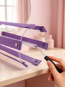 Acrylic Vertical Elastic Band Hair Accessory Display Rack, Large Capacity Hair Clips, Bows, Vanity Headwear Storage & Display Stand - White - View 10