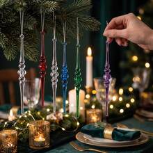 12pcs Multicolor Icicle Christmas Tree Decorations Acrylic Popsicle Ice Ball Hanging Ornaments Christmas Party Supplies - Multicolor - View 2