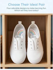 2-48pcs Customized Shoe Name Stickers, Children's Shoe Labels, Nursery Shoe Laces Labels, Insoles Stickers, Children's Identification Labels. - Multicolor - View 5