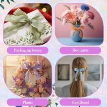 10 Yards/Roll, 0.98 Inch Pleated Ribbon, Bouquet Packaging Ribbon, Wedding Birthday Party Gift Decoration Ribbon, Chiffon Silk Polyester Fiber Gathered Fabric Satin Ribbon Decoration, Suitable For Sewing, Handmade Crafts, Gift Wrapping, Christmas DIY And More. - Multicolor - View 7